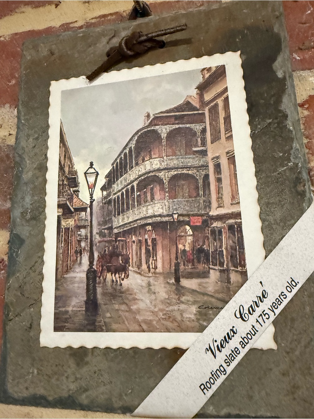Vintage-Style Street Scene Slate Wall Art - New Orleans Historic Original Art